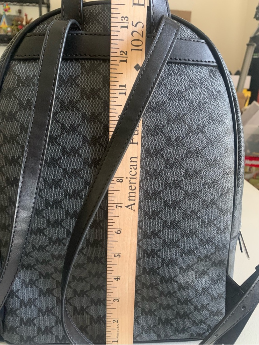 Michael Kors Black and Gray Medium MK Logo Backpack - Picture 8 of 8